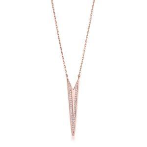 .2Ct Rose Gold Plated CZ Embedded Elongated Arrow